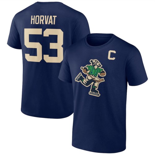 Men's Vancouver Canucks #53 Bo Horvat Navy T-Shirt